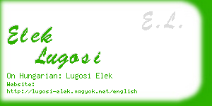 elek lugosi business card